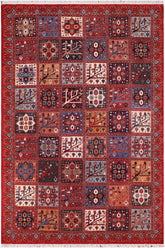 handmade Transitional Kafkaz Rust Blue Hand Knotted RECTANGLE 100% WOOL area rug 9 x 12